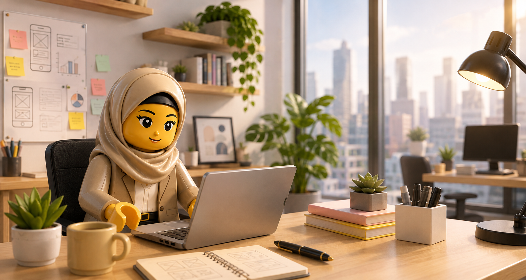 Zaakirah working on a UX design project